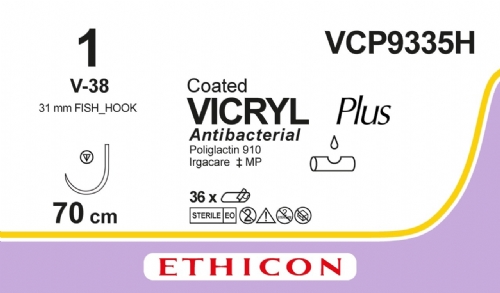 COATED VICRYL Plus Antibacterial (polyglactin 910) Suture<br/>Size: VICRYL PLUS<br/>Colour: 1<br/>Style: non cutting