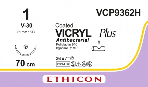COATED VICRYL Plus Antibacterial (polyglactin 910) Suture<br/>Size: VICRYL PLUS<br/>Colour: 1<br/>Style: non cutting