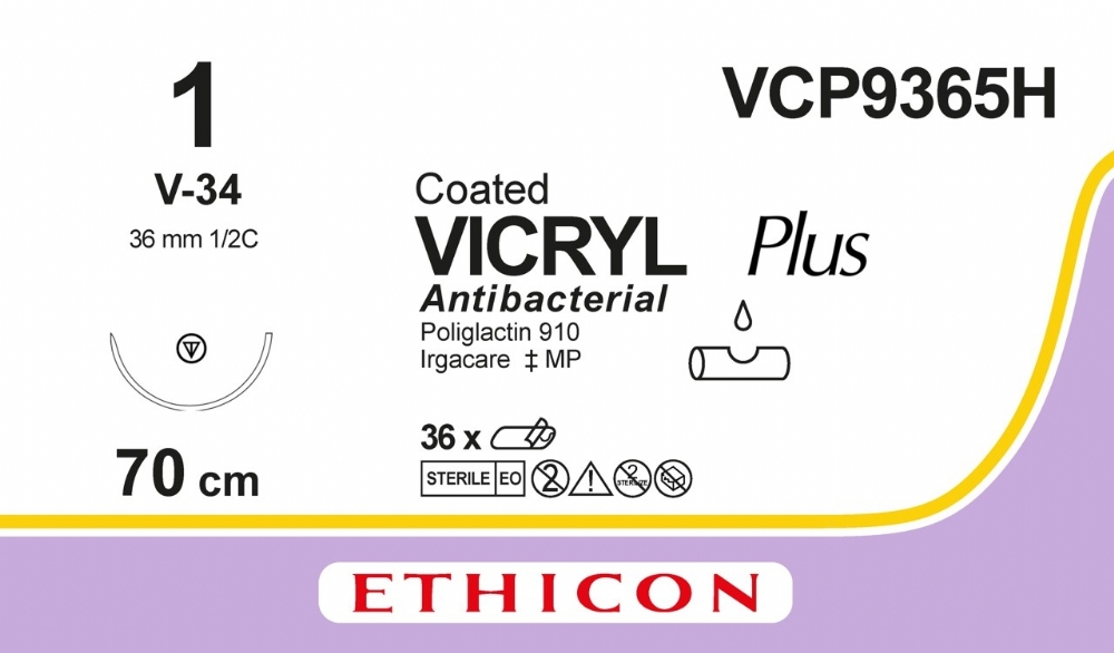 COATED VICRYL Plus Antibacterial (polyglactin 910) Suture<br/>Size: VICRYL PLUS<br/>Colour: 1<br/>Style: non cutting