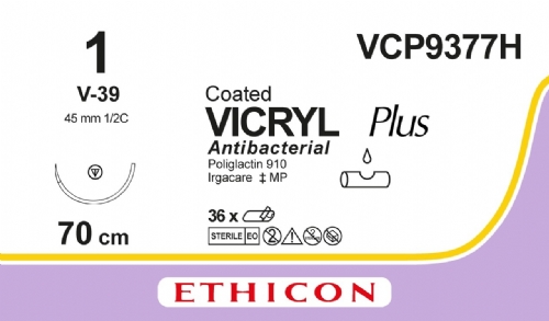 COATED VICRYL Plus Antibacterial (polyglactin 910) Suture<br/>Size: VICRYL PLUS<br/>Colour: 1<br/>Style: non cutting