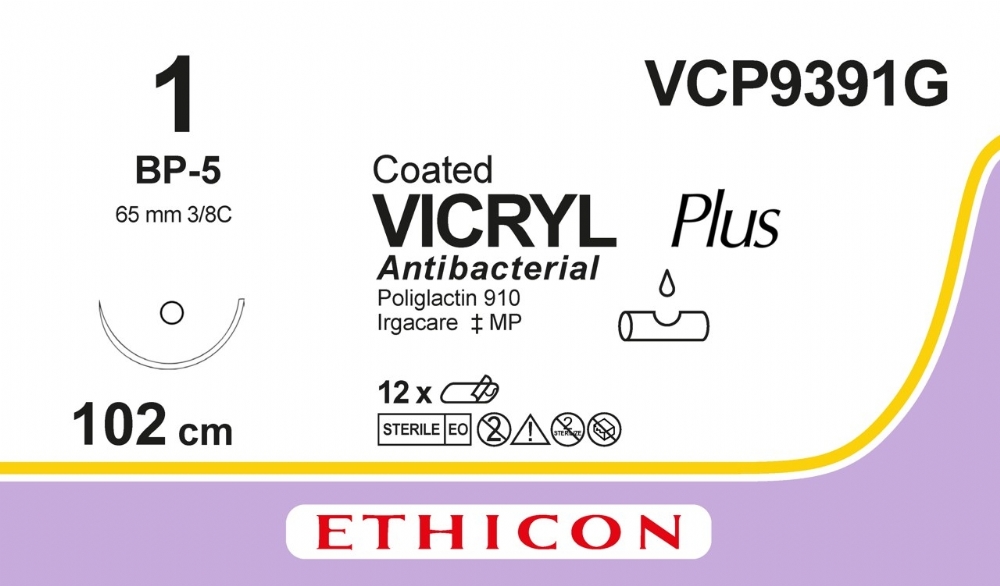 COATED VICRYL Plus Antibacterial (polyglactin 910) Suture<br/>Size: VICRYL PLUS<br/>Colour: 1<br/>Style: non cutting