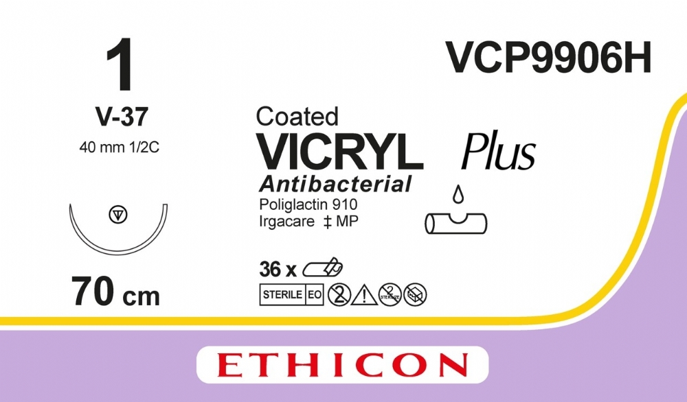 COATED VICRYL Plus Antibacterial (polyglactin 910) Suture<br/>Size: VICRYL PLUS<br/>Colour: 1<br/>Style: non cutting