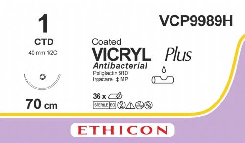 COATED VICRYL Plus Antibacterial (polyglactin 910) Suture<br/>Size: VICRYL PLUS<br/>Colour: 1<br/>Style: non cutting