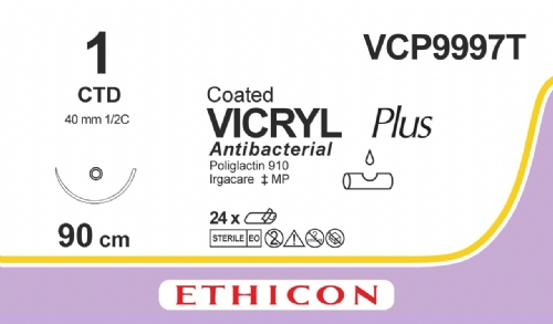 COATED VICRYL Plus Antibacterial (polyglactin 910) Suture<br/>Size: VICRYL PLUS<br/>Colour: 1<br/>Style: non cutting