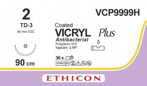 COATED VICRYL Plus Antibacterial (polyglactin 910) Suture<br/>Size: VICRYL PLUS<br/>Colour: 2<br/>Style: non cutting