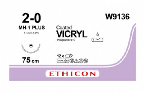 COATED VICRYL (polyglactin 910) Suture<br/>Size: VICRYL PLUS<br/>Colour: 2-0<br/>Style: non cutting