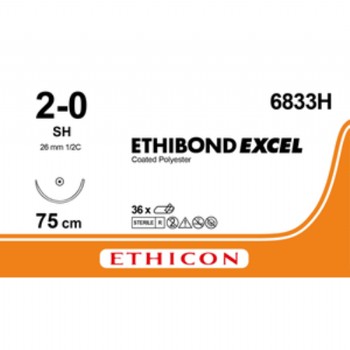 ETHIBOND EXCEL® Polyester Suture<br/>Size: ETHIBOND EXCEL<br/>Colour: 2-0<br/>Style: non cutting