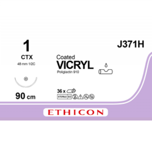 VICRYL, violet, braided, 1xCTX, 1, 90cm, 36<br/>Size: VICRYL PLUS<br/>Colour: 1<br/>Style: non cutting<br/>Size: VICRYL PLUS<br/>Colour: 1<br/>Style: non cutting