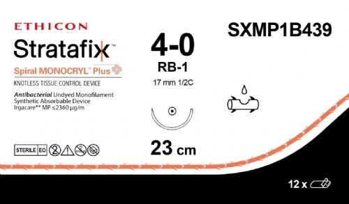STRATAFIX Spiral Monocryl Plus Suture<br/>Size: STRATAFIX Spiral MONOCRYL Plus<br/>Colour: 4-0<br/>Style: non cutting