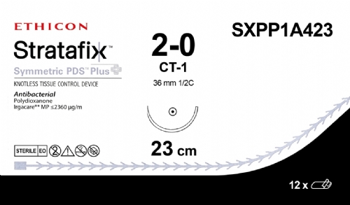 STRATAFIX Symmetric PDS Plus Suture<br/>Size: STRATAFIX SYMMETRIC<br/>Colour: 2-0<br/>Style: non cutting