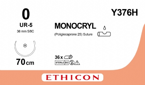 MONOCRYL (poliglecaprone 25) Suture<br/>Size: MONOCRYL<br/>Colour: 0<br/>Style: non cutting