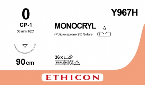 MONOCRYL (poliglecaprone 25) Suture<br/>Size: MONOCRYL<br/>Colour: 0<br/>Style: cutting