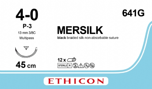 MERSILK SUTURE<br/>Size: SILK<br/>Colour: 4-0<br/>Style: cutting