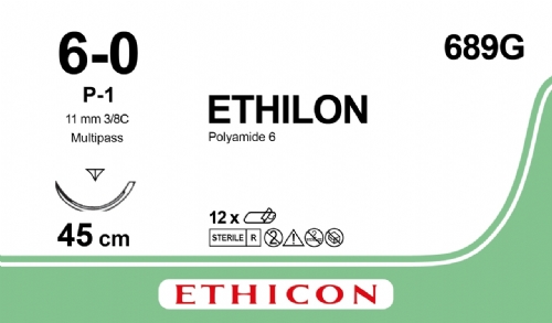 ETHILON Nylon Suture<br/>Size: ETHILON<br/>Colour: 6-0<br/>Style: cutting
