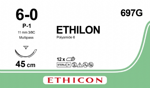 ETHILON Nylon Suture<br/>Size: ETHILON<br/>Colour: 6-0<br/>Style: cutting