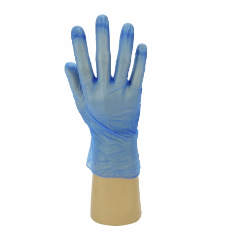 Polyco Healthline GD11 Blue Powdered Vinyl Disposable Gloves – Latex Free Hygiene PPE