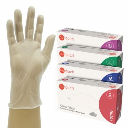 Nutouch Clear Vinyl Powder Free Disposable Glove