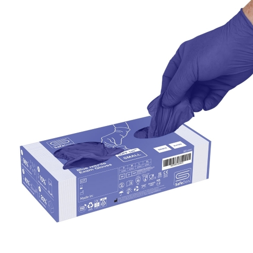 Polyco SafeDon SD912 Blue Nitrile Powder-Free Exam Gloves – Latex Free Medical PPE