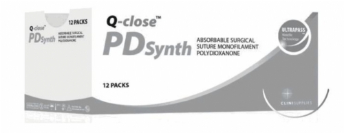 Q-close PDS Absorbable Polydioxanone Surgical Suture – USP 1 – 90 cm – Violet – 1/2 Circle Non-Cutting Taper Point Heavy Wire 45 mm Needle (Box of 12)