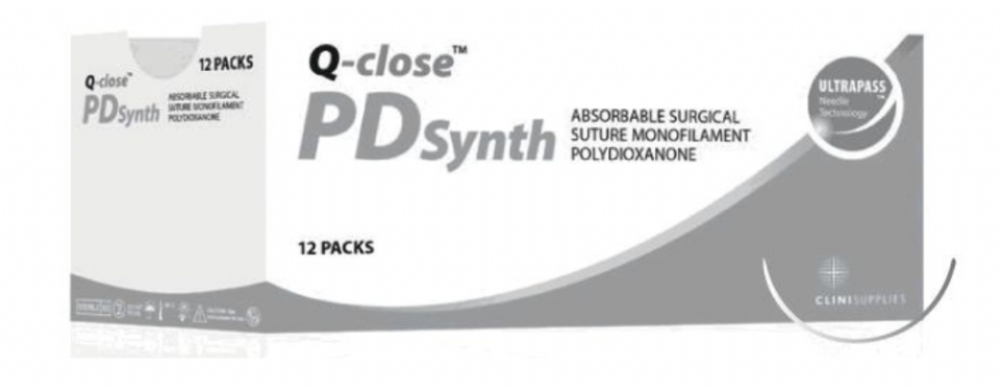 Q-close PDS Absorbable Polydioxanone Surgical Suture – USP 0 – 90 cm – Violet – 1/2 Circle Tapercut 40 mm Needle (Box of 12)