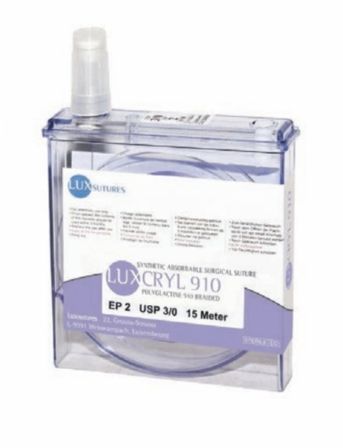 LuxSutures LUXCRYL PGA PLUS Absorbable Veterinary Surgical Suture – USP 1 – Violet – Polyglycolic Acid Braided Suture with Liquid (1 pc)