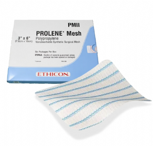 Ethicon PROLENE Knitted Polypropylene Mesh Non-Absorbable Surgical Hernia Repair Mesh – 12 cm × 10 cm – Rectangle – Hernia Mesh & Fixation – PMP3 (Box of 3)