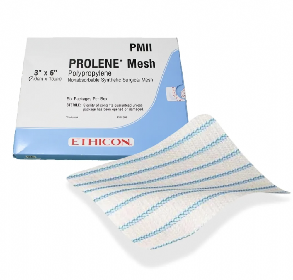 Ethicon PROLENE Knitted Polypropylene Mesh Non-Absorbable Surgical Hernia Repair Mesh – 4.5 cm × 10.1 cm – Keyhole – Hernia Mesh & Fixation – PMSK1 (Box of 1)