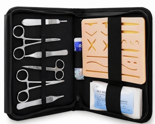 Professional Suturing Practice Kit – 3 Layer Silicone Suture Training Pad & Surgical Instruments