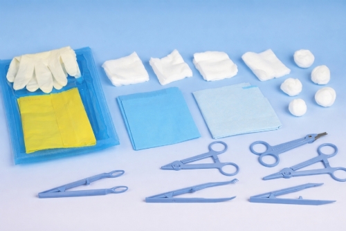 Sterile Suture Kit – Surgical Instruments, Gauze, Gloves & Drape