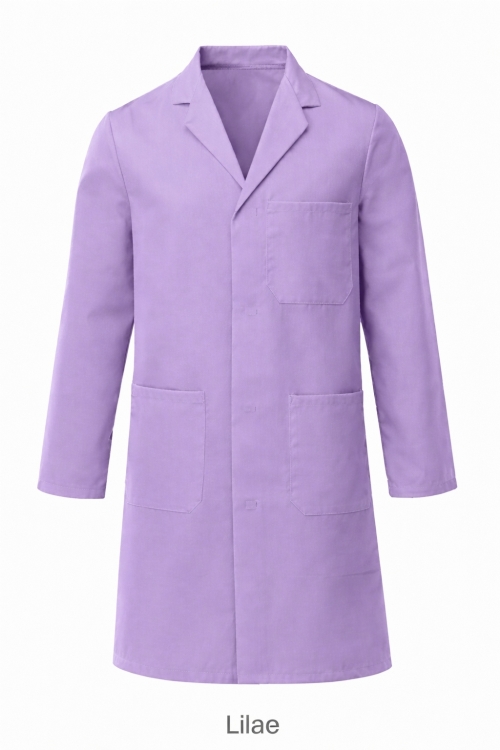 Lab Coat Stud Fastening - 100% Cotton - Lilac