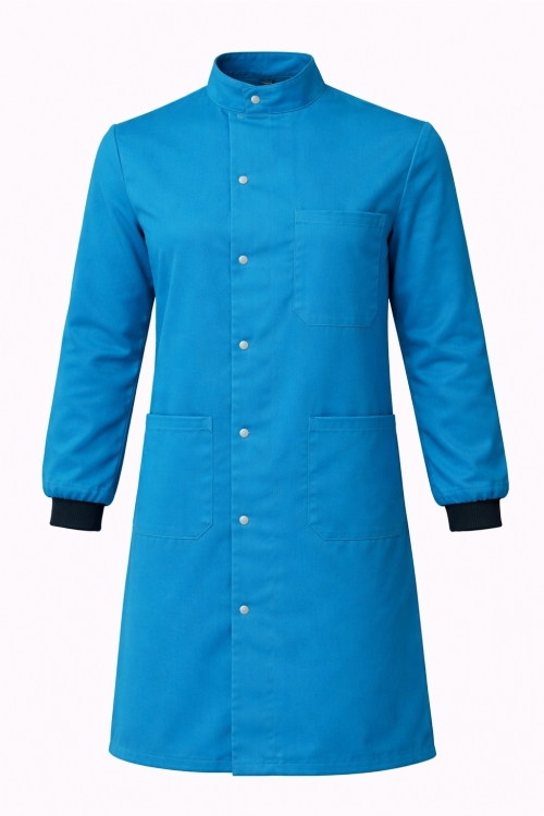 Howie Coat Stud Fastening Rib Cuff - 100% Cotton - Kingfisher