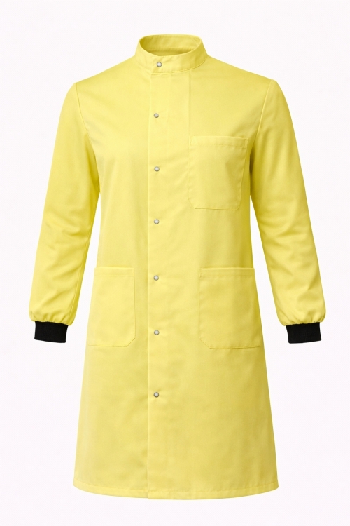 Howie Coat Stud Fastening Rib Cuff - 100% Cotton - Lemon
