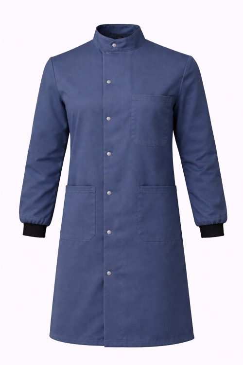 Howie Coat Stud Fastening Rib Cuff - 100% Cotton - Light Navy