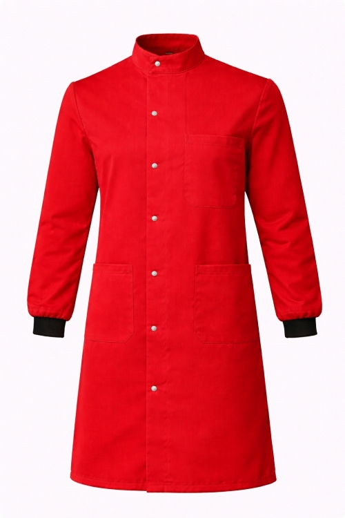 Howie Coat Stud Fastening Rib Cuff - 100% Cotton - Red