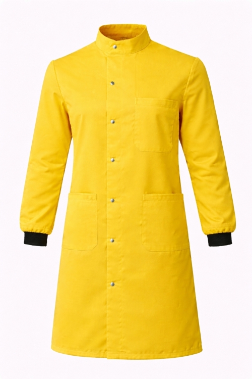 Howie Coat Stud Fastening Rib Cuff - 100% Cotton - Yellow