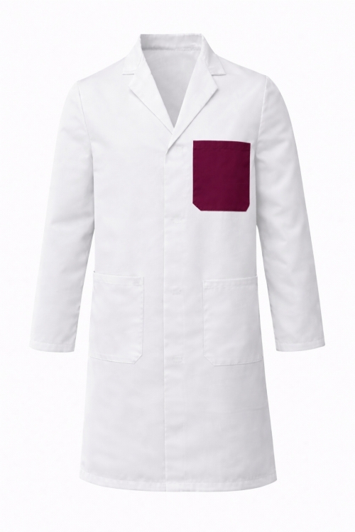 100% Cotton Drill Lab Coat - Student Identification (Wine Chest Pocket)