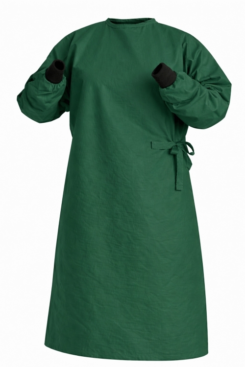 Reusable Surgical Gown - 100% Cotton - Bottle Green