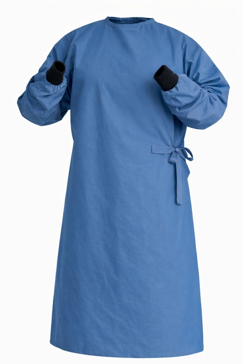 Reusable Surgical Gown - 100% Cotton - Hospital Blue