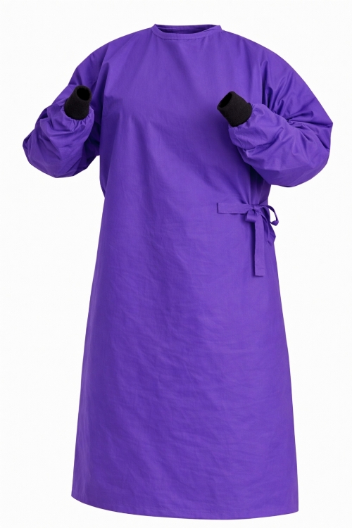 Reusable Surgical Gown - 100% Cotton - Purple