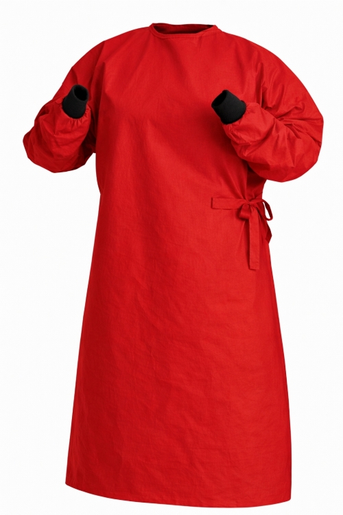Reusable Surgical Gown - 100% Cotton - Red