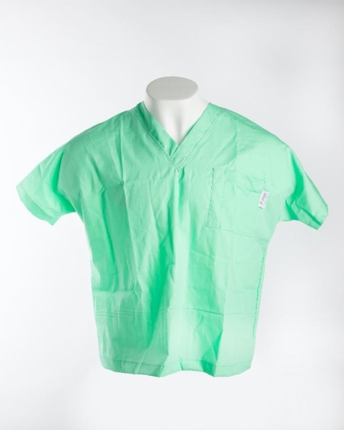 Mint Short Sleeve Medical Scrub Top 100% Cotton