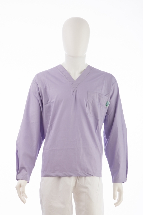 Iris Long Sleeve Medical Scrub Top Velcro Cuff 100% Cotton