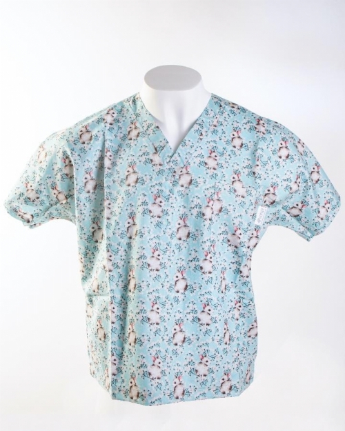 Baby Bunny II Short Sleeve Medical Scrub Top 100% Cotton