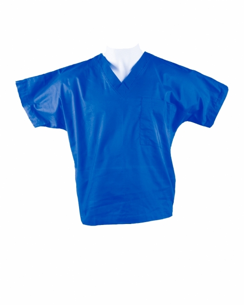 Royal Blue Short Sleeve Medical Scrub Top 100% Cotton