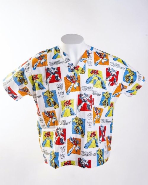 Transformers Short Sleeve Medical Scrub Top 100% Cotton