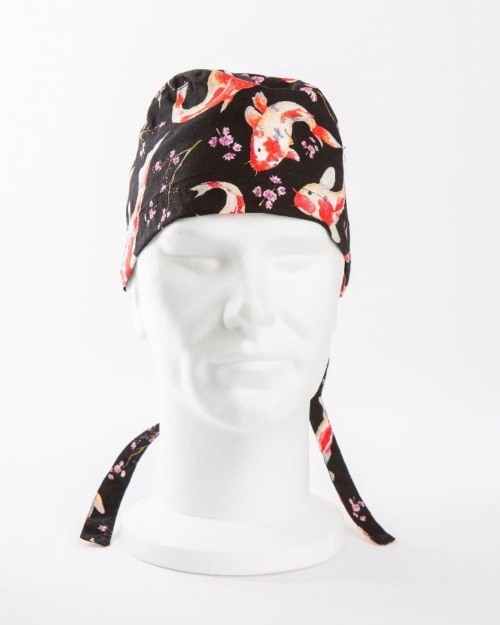 Black Koi Surgeons Hat 100% Cotton