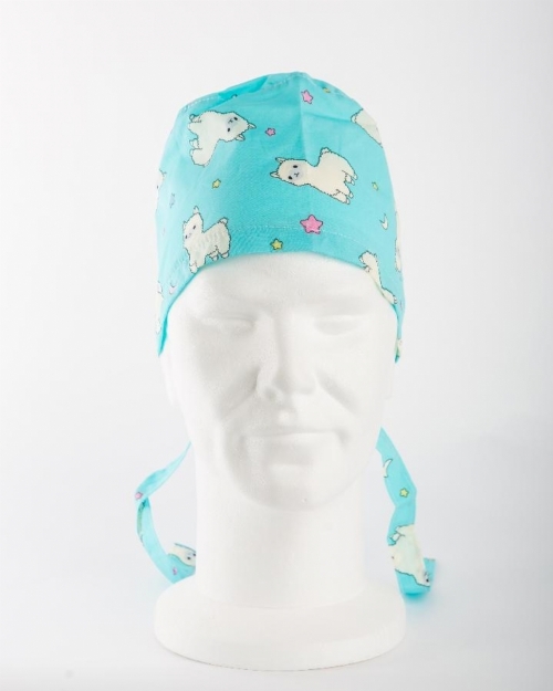Blue Baby Llama Surgeons Hat 100% Cotton